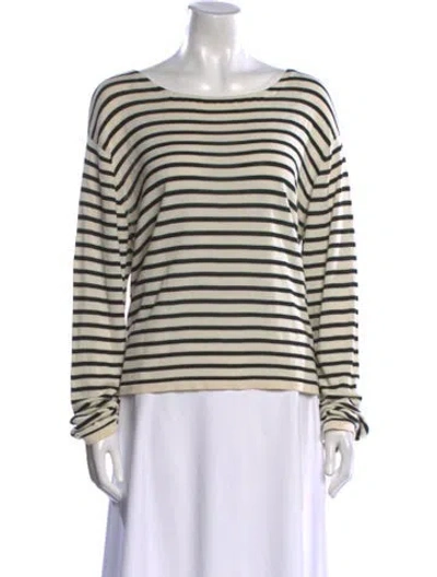 Pre-owned Khaite Silk Striped Sweater In Neutral