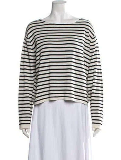 Pre-owned Khaite Silk Striped Sweater In Neutrals
