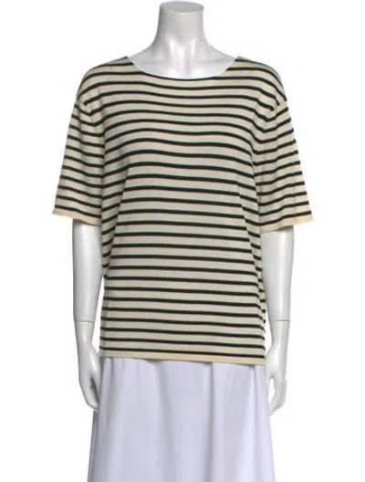 Pre-owned Khaite Silk Striped Sweater In White