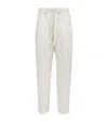 Khaite Silk Striped Trenton Trousers In White