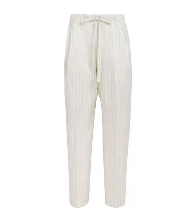 Khaite Silk Striped Trenton Trousers In White