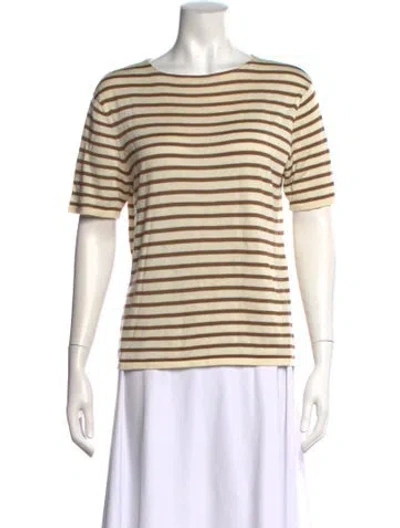 Pre-owned Khaite Silk Striped T-shirt In Neutral