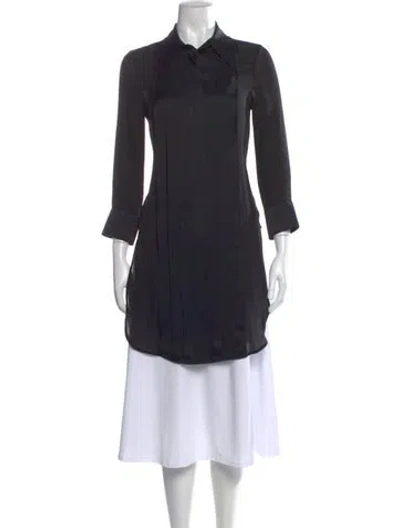 Pre-owned Khaite Silk Three-quarter Sleeve Tunic In Black