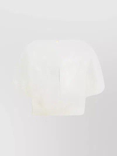 Khaite Silk Top Rounded Puff Sleeves In White
