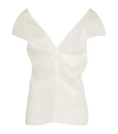 Khaite Ami Silk Organza Top In 168 - Chalk