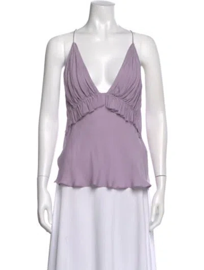 Pre-owned Khaite Silk V-neck Top In Purple