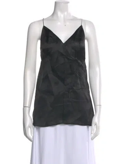 Pre-owned Khaite Silk V-neck Top W/ Tags In Blue