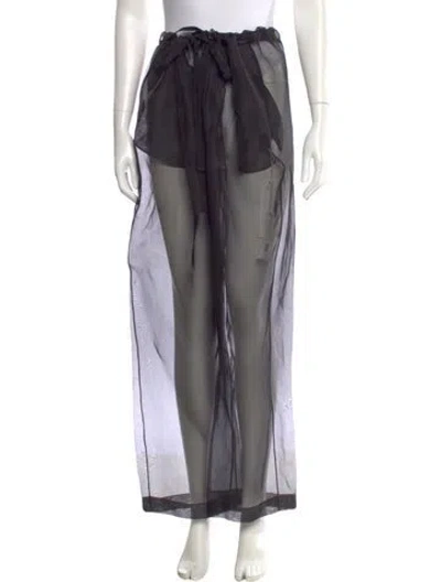 Pre-owned Khaite Silk Wide Leg Pants In Black