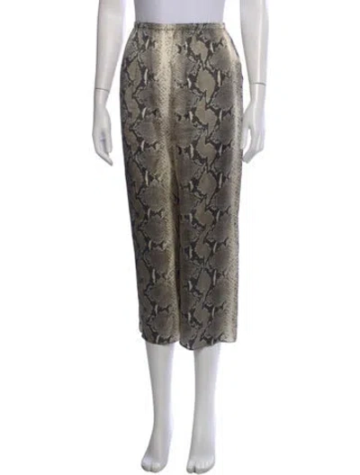 Pre-owned Khaite Silk Wide Leg Pants In Green