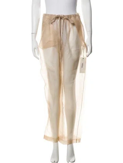 Pre-owned Khaite Silk Wide Leg Pants In Neutral