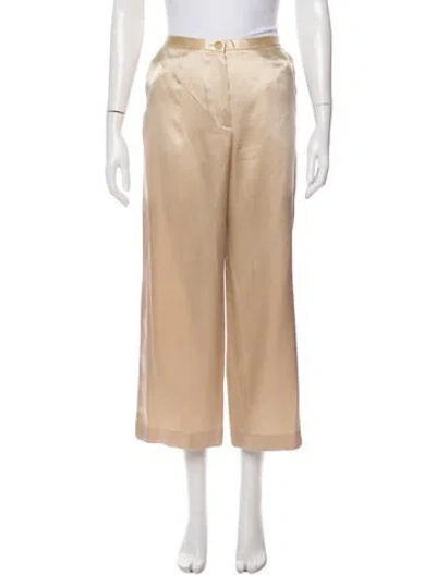 Pre-owned Khaite Silk Wide Leg Pants In Neutral