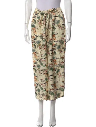 Pre-owned Khaite Silk Wide Leg Pants In White