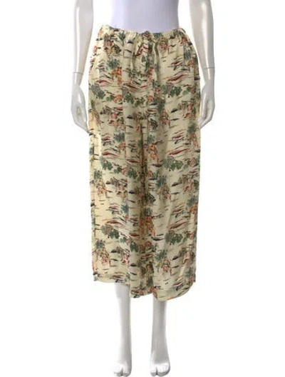 Pre-owned Khaite Silk Wide Leg Pants In White