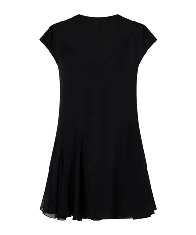 Khaite Scarla Silk-chiffon Mini Dress In Black