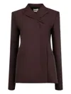 Khaite Silvannah Wool & Silk Blazer In Burgundy