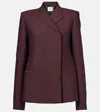 Khaite Silvannah Wool And Silk Blazer In Brown