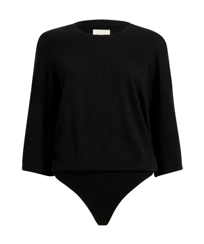 Khaite Simon Stretch-wool Bodysuit In Black