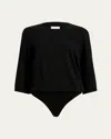Khaite Black Stretch Knit Simon Bodysuit