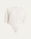 Khaite Simon Boxy Wool-blend Bodysuit In Glaze