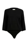 Khaite Simon Stretch-wool Bodysuit In Black