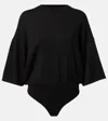 Khaite Simon Stretch-wool Bodysuit In Black