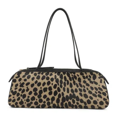 Khaite Simona Beige And Black Calf Skin Shoulder Bag