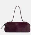 Khaite Simona Calf Hair Shoulder Bag In Eggplant