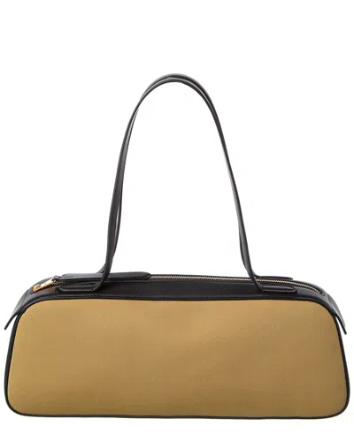 Khaite Simona Canvas & Leather Shoulder Bag