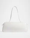Khaite Simona Crackle Patent Leather Shoulder Bag In White