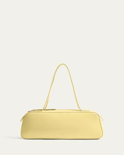 Khaite Simona Crackle Patent Leather Shoulder Bag In Yellow