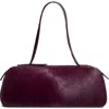 Khaite Simona Calf Hair Shoulder Bag In Eggplant