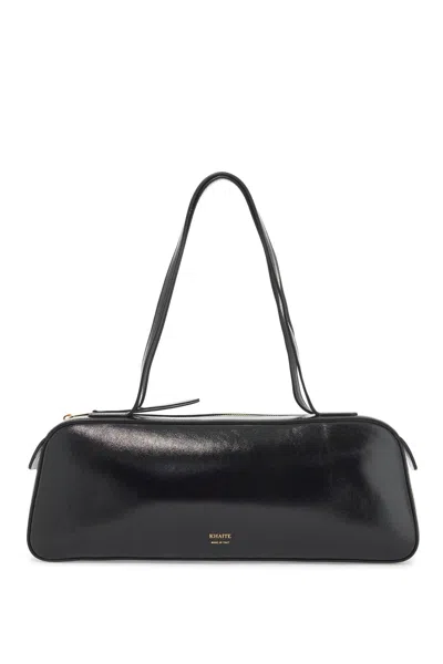 Khaite Simona Glossy Leather Shoulder Bag In Black (black)