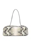 Khaite Womens Natural Simona Snakeskin-effect Leather Shoulder Bag