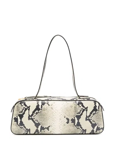 Khaite Simona Leather Shoulder Bag In Beige