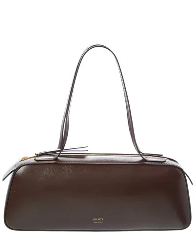 Khaite Simona Leather Shoulder Bag In Brown