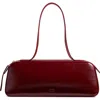 Khaite Simona Crinkled Patent-leather Shoulder Bag In Burgundy