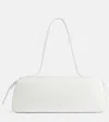 Khaite Simona Crackle Patent Leather Shoulder Bag In White