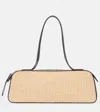 Khaite Simona Leather-trimmed Raffia Shoulder Bag