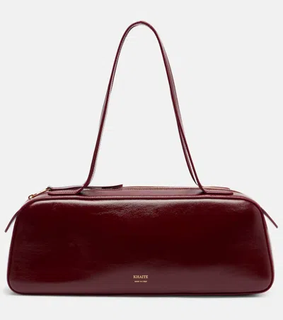 Khaite Simona Patent Leather Shoulder Bag In Red