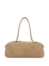 Khaite Simona Suede Shoulder Bag In Brown