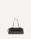 Khaite Simona Crackle Patent Elongated Tote Bag In Brown