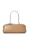 Khaite Simona Zip Leather Shoulder Bag In Brown