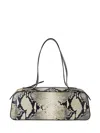 Khaite Simona Python-embossed Leather Shoulder Bag In Gray