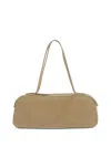Khaite Simona Suede Shoulder Bag In Nude