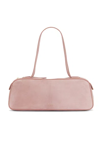 Khaite Simona Zip Suede Shoulder Bag In Pink