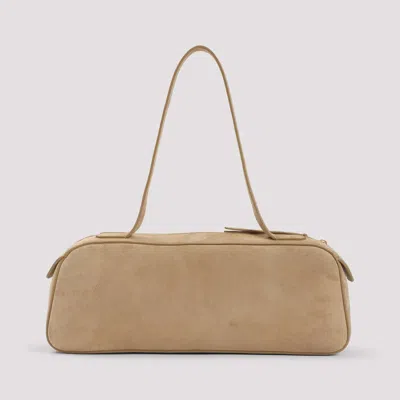 Khaite Simona Suede Shoulder Bag In Beige