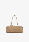 Khaite Simona Suede Shoulder Bag In Beige
