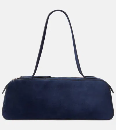 Khaite Schultertasche Simona Aus Veloursleder In Blau