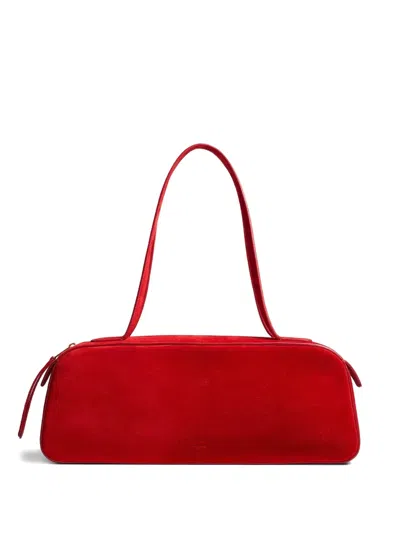 Khaite Simona Suede Shoulder Bag In Red