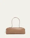 Khaite Simona Zip Leather Shoulder Bag In Cedar